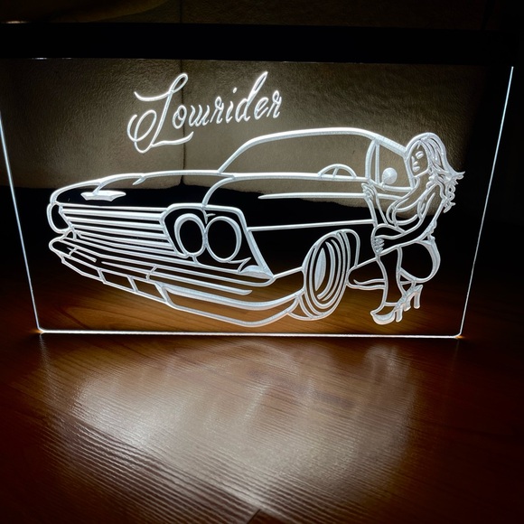 LOWRIDER LED NEON WHITE LIGHT SIGN 8x12 - Picture 2 of 4